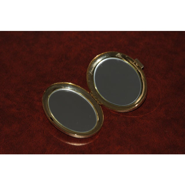 Mid-Century Modern Oval Gilt Compact Pocket Mirror from Christian Dior, 1980s For Sale - Image 3 of 15