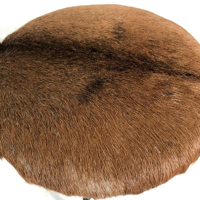1970s Vintage Cowhide Stool, 1970s For Sale - Image 5 of 6