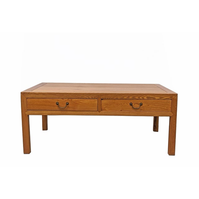Chinese Ming Dynasty Elm Two Drawers Coffee Table For Sale - Image 3 of 9