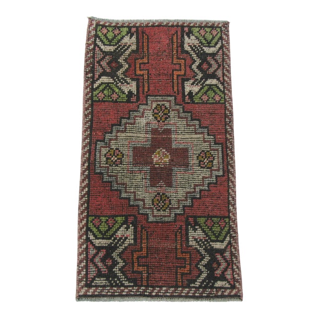 Vintage Mini Turkish Rug For Sale