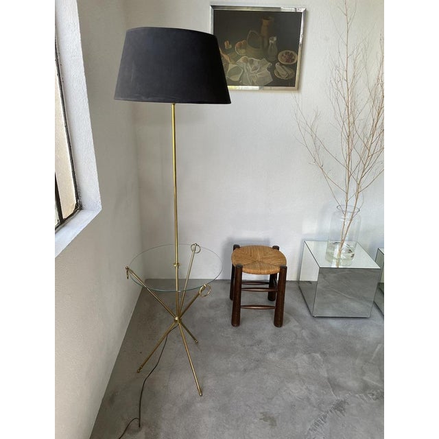 Brass Floor Lamp with Loops from Adnet, 1950s For Sale - Image 9 of 18