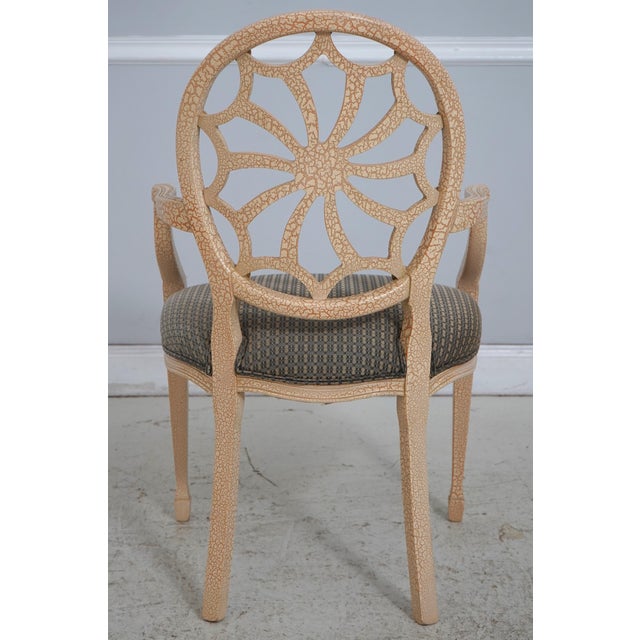 Ello Set of 4 Ello Web Back Crackle Finish Armchairs For Sale - Image 4 of 18