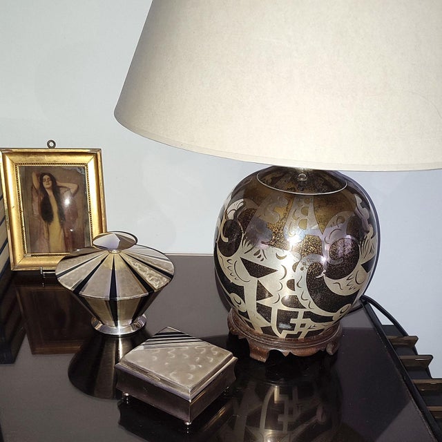 Sophisticated square box with hinged lid by wmf for ikora collection. Silver-plated art deco geometric shape, its interior...