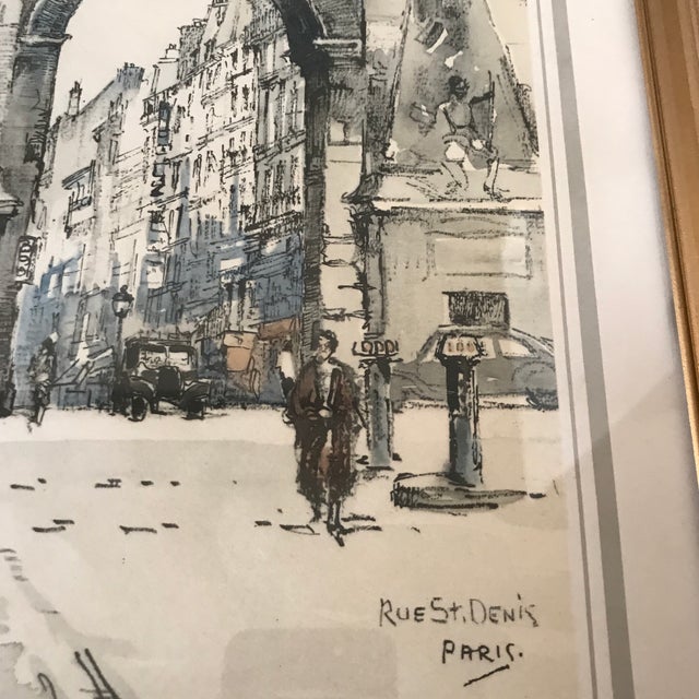 Jan Korthals Hand Colored Framed Print of “Rue St. Denis” Paris Chairish