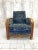 Textile Art Deco Blue Velvet Lounge Chair For Sale - Image 7 of 7