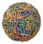 Vintage Rustic Colorful Large Wood Alphabet Ball For Sale