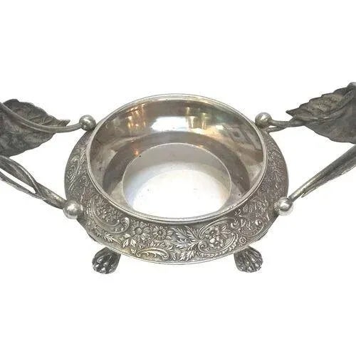 Red Antique Silver & Glass Sweetmeat Serving Caddy For Sale - Image 8 of 11