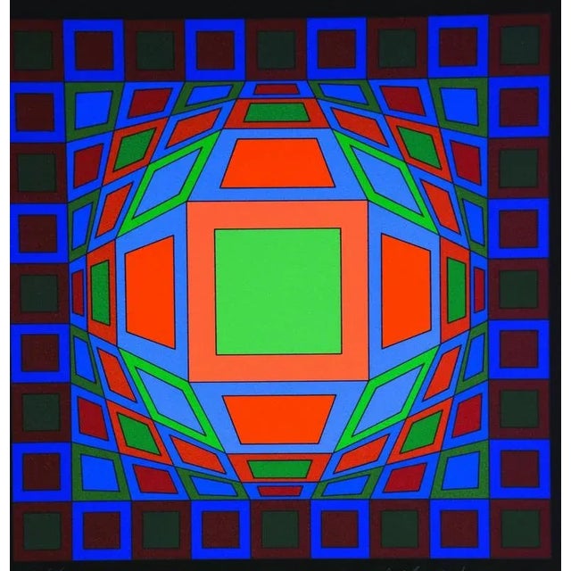 1970s Victor Vasarely, Microcosmos, 1979, Silkscreen For Sale - Image 5 of 8