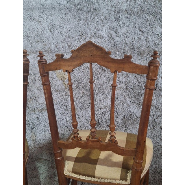 Brown Antique Carved Louis XVI Flying Chairs, 1890s, Set of 2 For Sale - Image 8 of 10