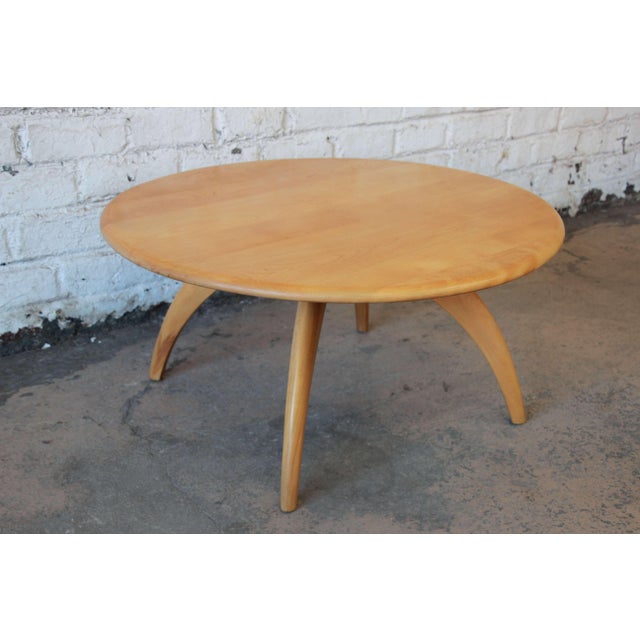 Heywood Wakefield MidCentury Modern Wishbone Lazy Susan Round Coffee