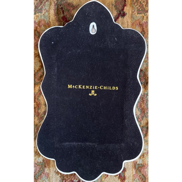 MacKenzie-Childs Doodles Wall Mirror W/ Courtly Check Finial Accent For Sale - Image 9 of 9