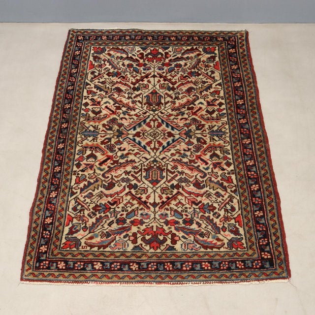 Vintage Middle Eastern Mehraban Rug in Wool For Sale - Image 3 of 8