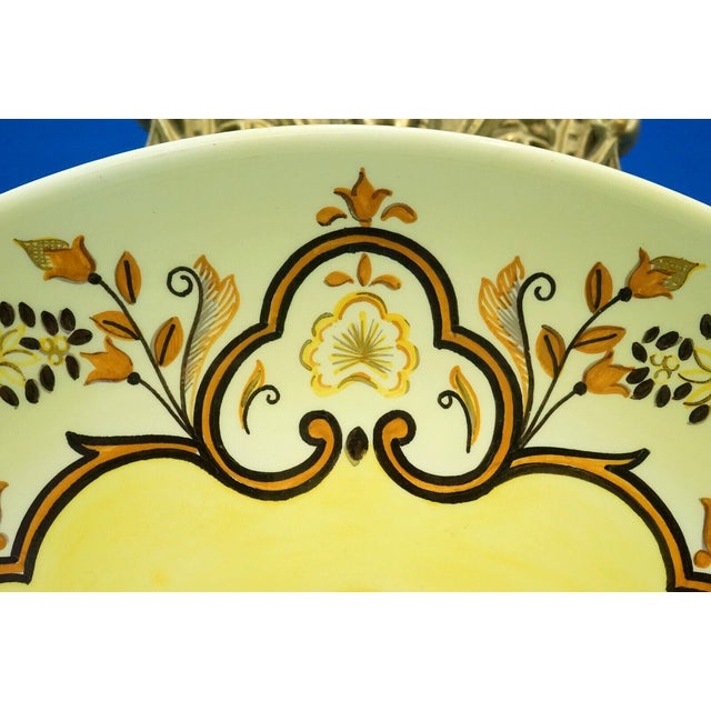 Large 20th Century Art Deco Ceramic Plate from CIA MANNA Turin, Italy, 1930s For Sale - Image 9 of 17