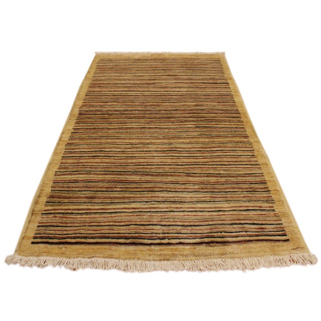 Shabby Chic Gabbeh Beige/Rust Wool Rug - 3'0'' X 4'9'' For Sale In New York - Image 6 of 10
