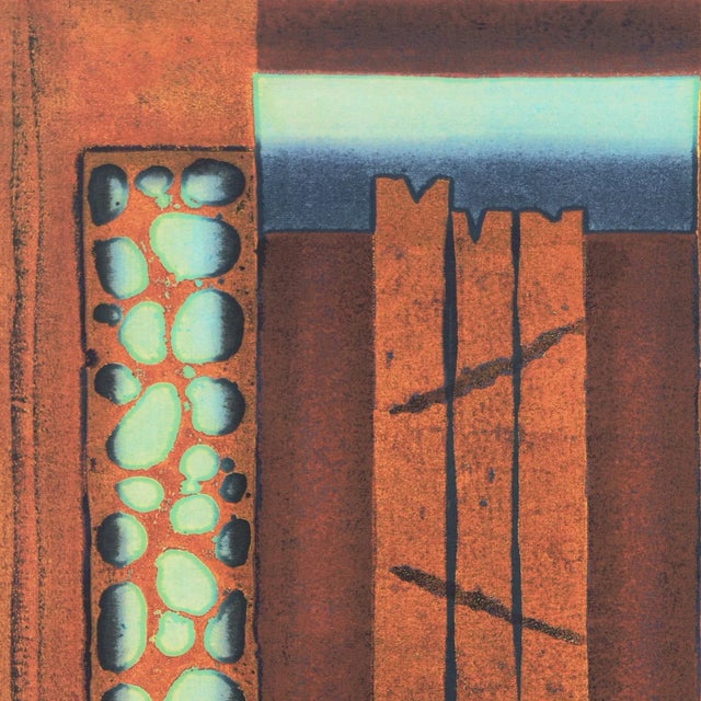 Abstract in Turquoise and Copper' by Hiroyuki Tajima, 1979