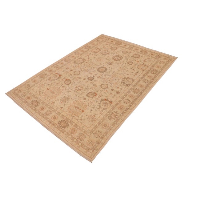Shabby Chic Shabby Chic Ziegler Beige Rust Hand-Knotted Wool Rug - 8'8'' X 11'8'' For Sale - Image 3 of 8