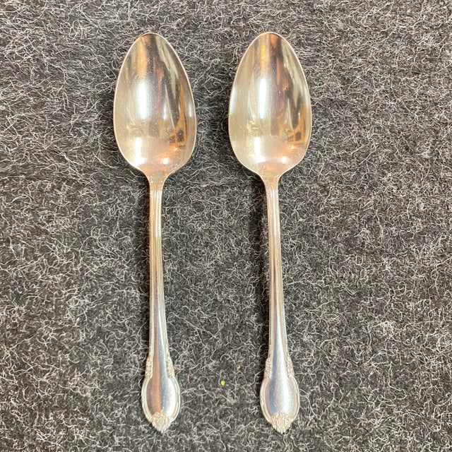 Silver Silverplate Flatware Set "Remembrance" by Rogers 62 Piece in Case For Sale - Image 8 of 12