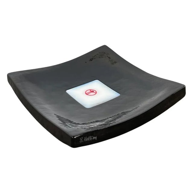 Black Vintage Kosta Boda Bertil Vallien Art Glass Dish For Sale - Image 8 of 8