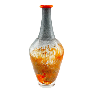 1970’s Kosta Boda Monica Backstrom Signed Orange Art Glass Vase