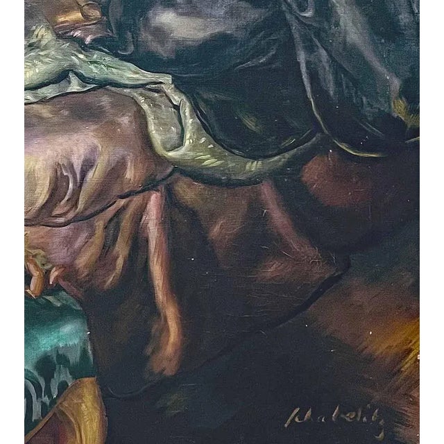 Rudolph Schabelitz (American 1884-1959) Oil of Two Women Lounging For Sale - Image 4 of 4