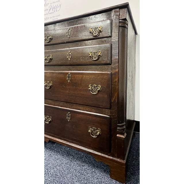 Brown 18th Century English Georgian Oak Bachelor’s Chest For Sale - Image 8 of 11