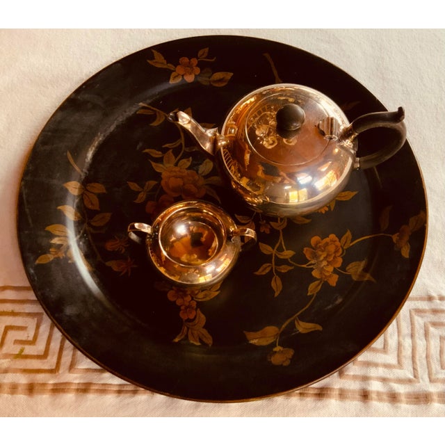 1920s Vintage American Toleware Round Tea Tray For Sale - Image 5 of 18