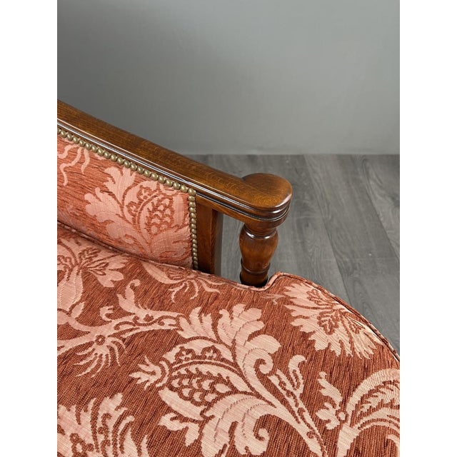 20th Century Louis XVI Chaise Lounge in Fabric with Floral Decoration For Sale - Image 9 of 13