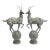 Pair of Neoclassical Cast Iron Gazelle Garden Ornaments on Spherical Finial Bases For Sale