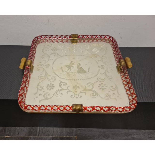 Gold Vintage Tray by Ercole Barovier, 1940s For Sale - Image 8 of 13