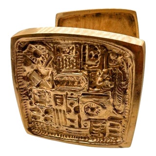 Paul Evans Style MCM Brutalist Bronze Door Handle Pull Pair, 2 Sets Available For Sale