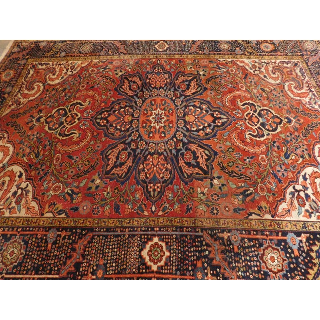 1940s Antique Persian Heriz Rug 11'x 8'3" For Sale - Image 5 of 13