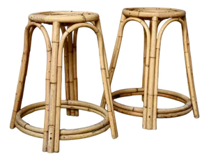 Bohemian Rattan Stools, 1970s, Set of 2, Set of 2