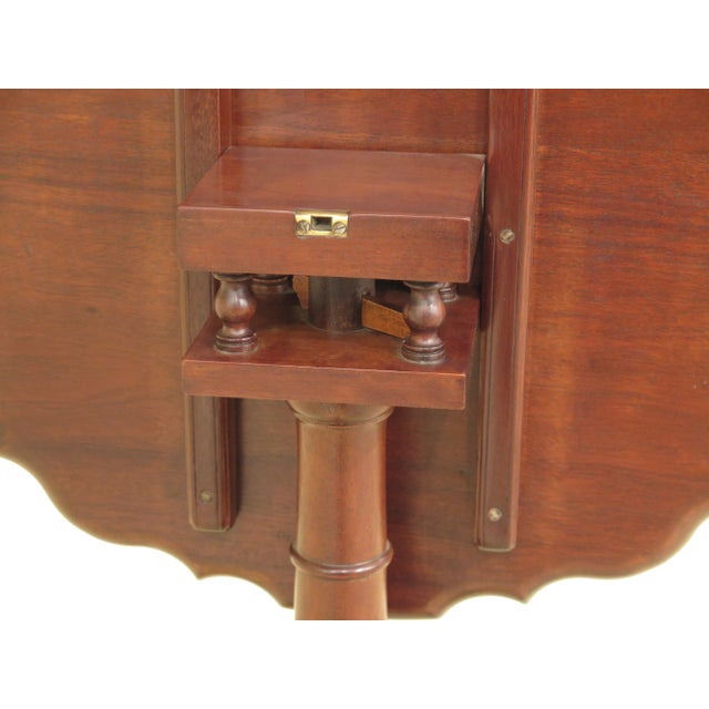 1950s Chippendale Mahogany Tilt Top Table For Sale - Image 9 of 11