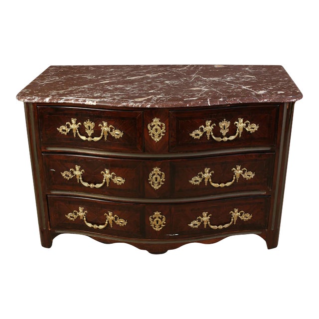 Regence Brass and Ormolu Mount Serpentine Front Commode For Sale