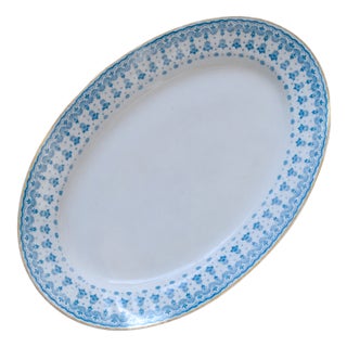 Large Oval Platter in Blue and Gilt Porcelain by Oscar Schaller, 1909 For Sale