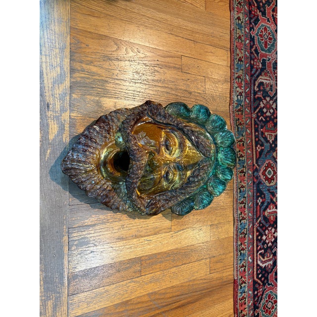 Art Deco 1950s Italian Glazed Terracotta Head Sculpture For Sale - Image 3 of 12