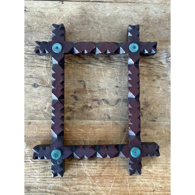 Vintage Boho Tramp Art Frame For Sale In West Palm - Image 6 of 10