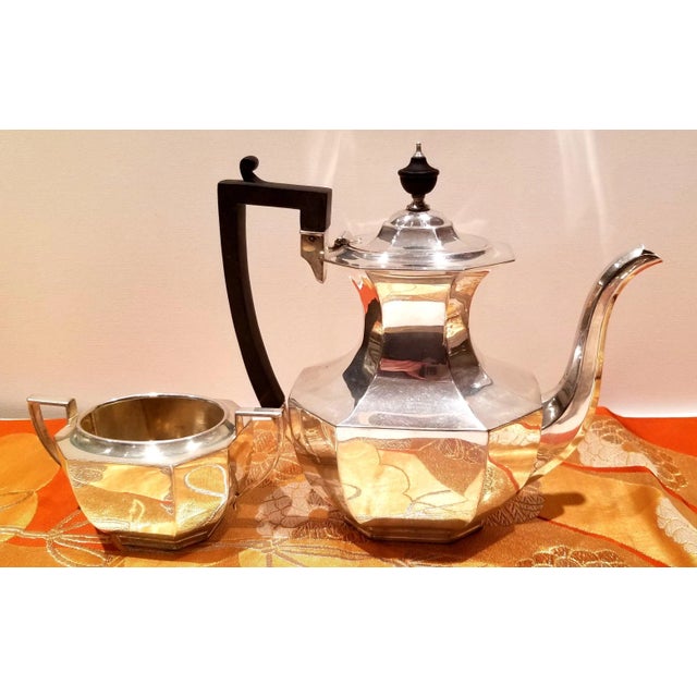 Silver 1910s Queen Anne Style Ryrie-Birks Antique Silver Plated Coffee and Tea Set- 4 Pieces For Sale - Image 8 of 11