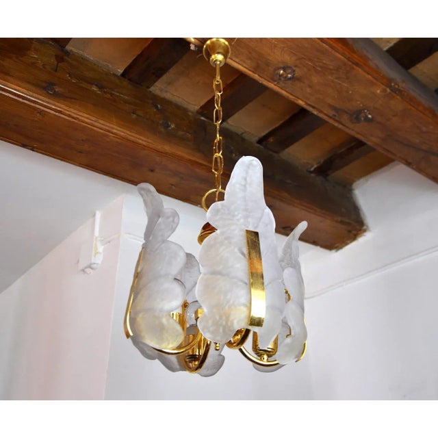 German Leaf Chandelier in Murano Glass by Carl Fagerlund, 1970 For Sale - Image 3 of 7
