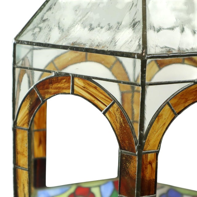 Stained Glass Gazebo Candle Holder in Colored Glass, 1990s For Sale - Image 18 of 18