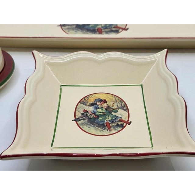 Saint Petersburg Collection Christmas Service from Niderviller Earthenware, France, 1990s, Set of 7 For Sale - Image 14 of 16
