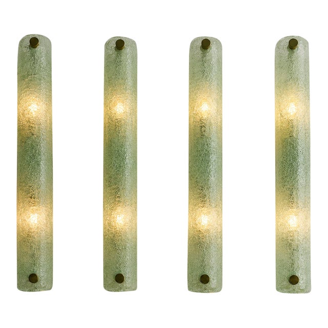 Contemporary Modern Green Graniglia ”Canalina" Murano Glass Wall Sconce-Set of 4 by SimoEng For Sale