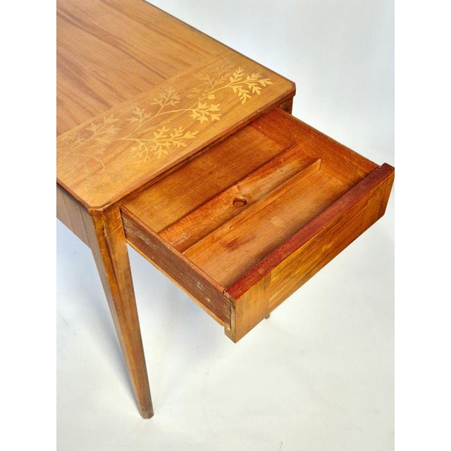 1940s Scandinavian Modern Side Table with Intarsia Decor attributed to Carl Malmsten, 1940 For Sale - Image 5 of 9