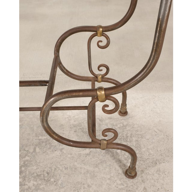French Belle Époque Steel Marble Bronze Pâtisserie Table Console For Sale - Image 9 of 18