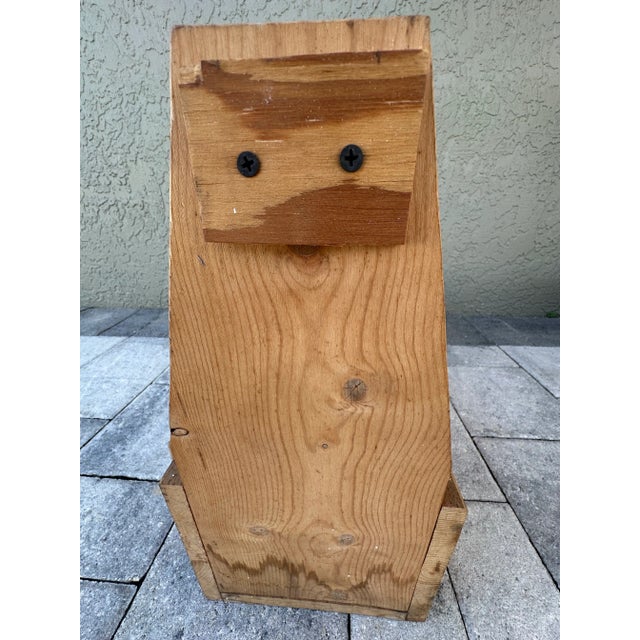 Wood Vintage 1900s Large Rustic Farmhouse Solid Pine Wood Carpenter’s Tool Box Caddy For Sale - Image 7 of 10