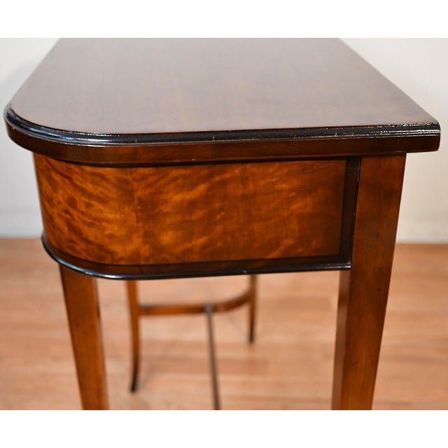 1930s English Regency Satinwood Floral Hand Painted Console Table For Sale - Image 15 of 15