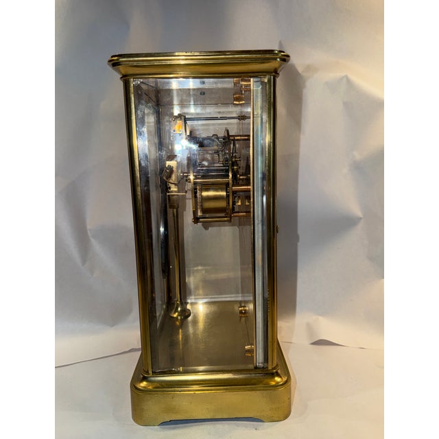 19th Century French Japonisme Crystal Regulator Mantel Clock, Aesthetic Movement For Sale - Image 11 of 12