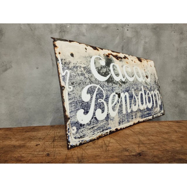 Antique Enamel Advertising Sign, 1900s For Sale - Image 6 of 11