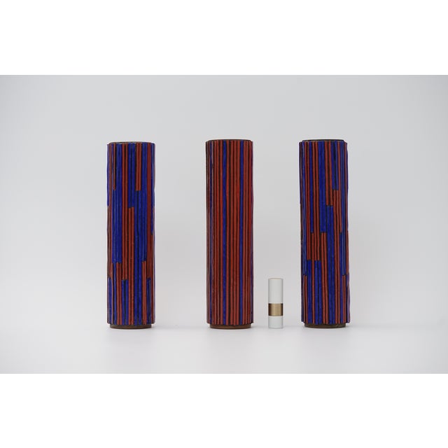 Metal Mid-Century Modern Mosaic Pottery Vases from Ritter, 1960s, Set of 3 For Sale - Image 7 of 14
