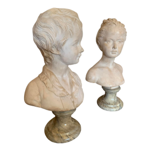 Pair of Terracotta Busts: Alexandre and Louise Brogniart (After Houdon)